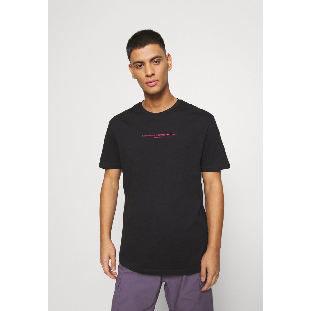 Kobiety T SHIRT TOP | YOURTURN T-shirt z nadrukiem - black/czarny - TC71666