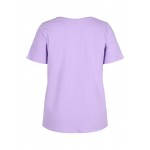Kobiety T SHIRT TOP | Zizzi T-shirt basic - purple/fioletowy - EM13366