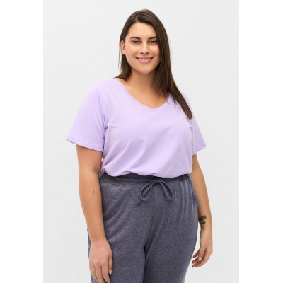 Kobiety T_SHIRT_TOP | Zizzi T-shirt basic - purple/fioletowy - EM13366