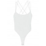 Kobiety T SHIRT TOP | Bershka WITH STRAPPY BACK - Body - white/biały - SH94941