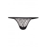 Kobiety UNDERPANT | DKNY Intimates MONOGRAM THONG - Stringi - black/czarny - OP43098