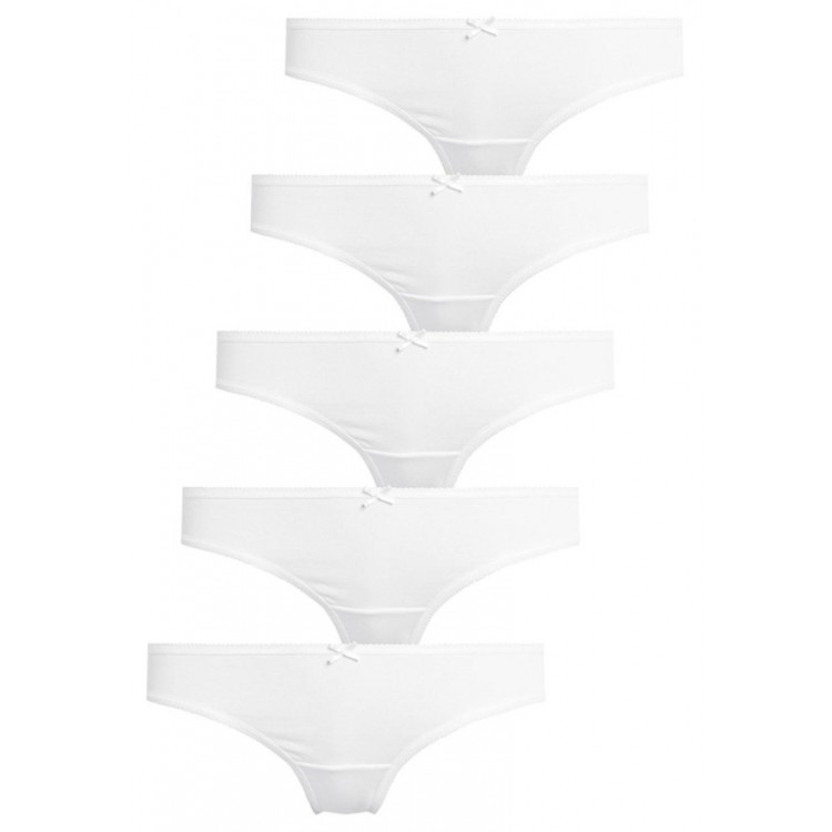 Kobiety UNDERPANT | Next COTTON BLEND THONGS FIVE PACK - Stringi - white/biały - GQ09559