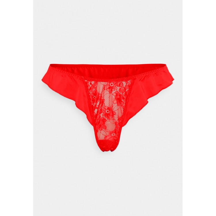 Kobiety UNDERPANT | We Are We Wear GRACE FLUTED EDGE THONG CURVE - Stringi - red/czerwony - NZ50474