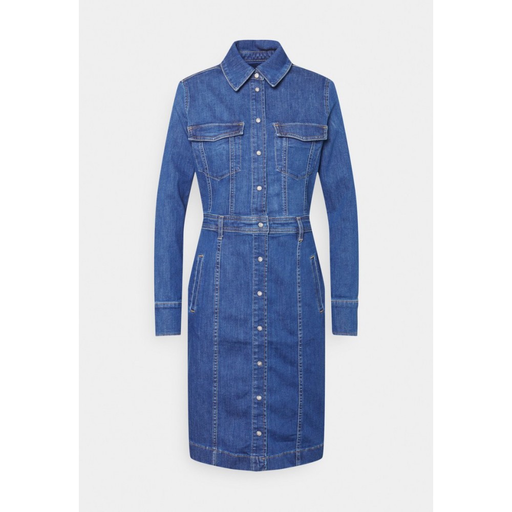 Kobiety DRESS | 7 for all mankind LUXE DRESS YESTERDAY - Sukienka jeansowa - dark blue/granatowy - WB07107