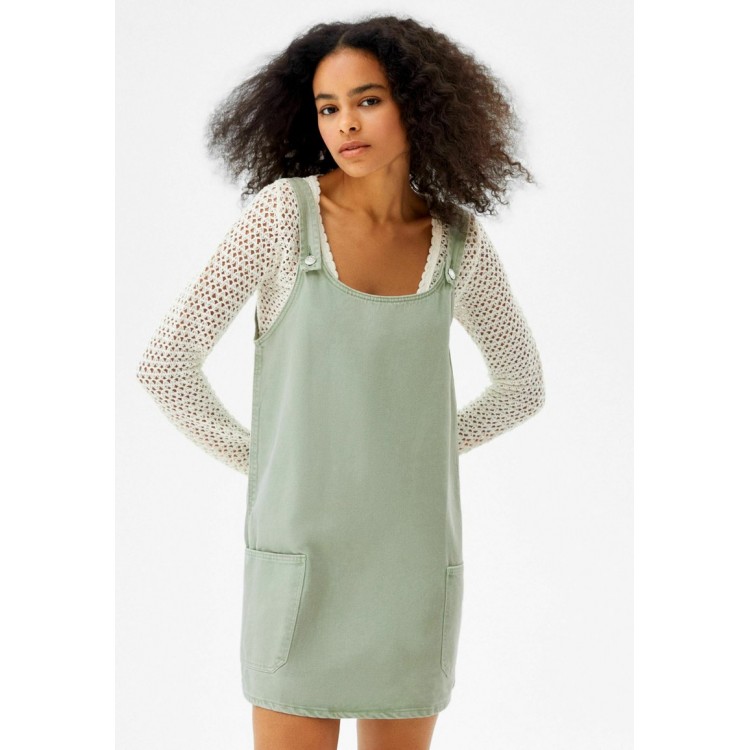 Kobiety DRESS | Bershka Sukienka jeansowa - green/zielony - VT83513