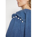 Kobiety DRESS | Mother of Pearl MINI DRESS WITH SHOULDER - Sukienka jeansowa - stone wash/niebieski denim - PE43916