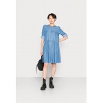 Kobiety DRESS | TOM TAILOR DENIM DRESS WITH PLACKET - Sukienka jeansowa - used mid stone blue denim/niebieski denim - SG14886