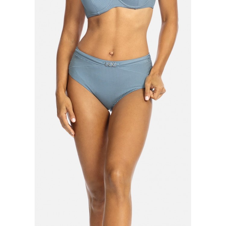 Kobiety BEACH TROUSER | Feba Swimwear Dół od bikini - szary prążek wysoki stan/szary - UZ37272