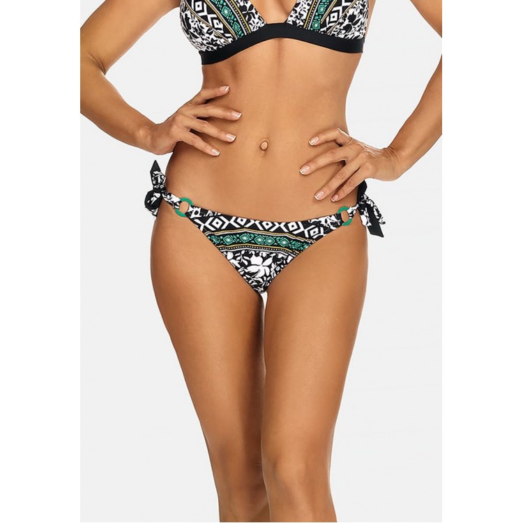 Kobiety BEACH TROUSER | Feba Swimwear Dół od bikini - wiązane po bokach/orientalny wzór/czarny - SL80097