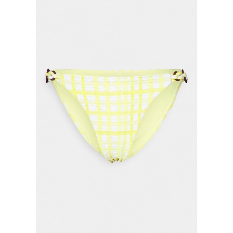 Kobiety BEACH TROUSER | Seafolly CHECK TRIM HIPSTER PANT - Dół od bikini - lime light/żółty - GO99300