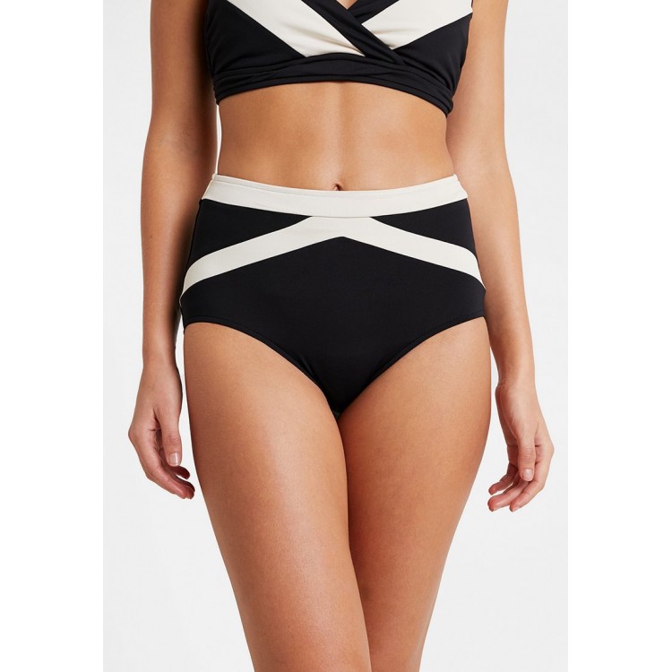 Kobiety BEACH TROUSER | Seafolly POPBLOCK HIGH WAISTED PANT - Dół od bikini - black/czarny - ZC36022