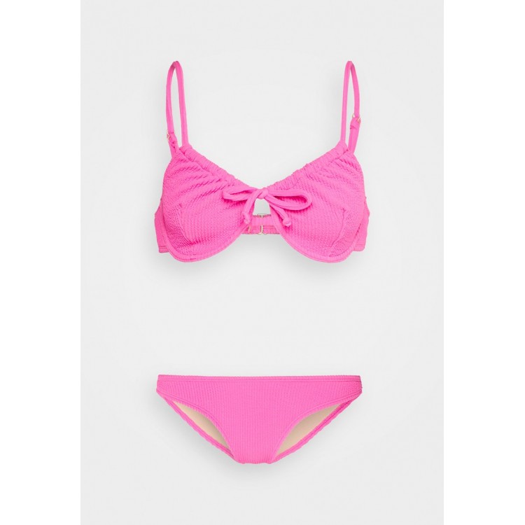 Kobiety BIKINI COMBINATION | Cotton On Body HALF WIRE BRA HIGH SIDE BRAZILIAN SET - Bikini - aurora pink/różowy - ZP19374