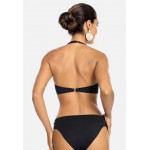Kobiety BIKINI TOP | Feba Swimwear BARDOTKA - Góra od bikini - czarna w złote kropki/czarny - SW82722