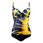 Kobiety ONE PIECE BEACHWEAR | Feba Swimwear Kostium kąpielowy - yellow & blue/żółty - YR69640