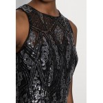 Kobiety DRESS | Adrianna Papell GEO SEQUIN HALTER GOWN - Suknia balowa - black/czarny - KJ50132