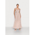 Kobiety DRESS | Maya Deluxe STRIPE EMBELLISHED DRESS - Suknia balowa - taupe blush/jasnoróżowy - BF32571