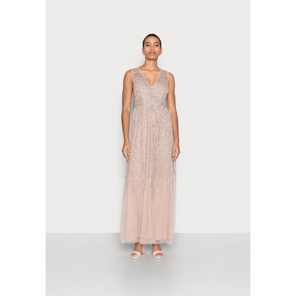 Kobiety DRESS | Maya Deluxe STRIPE EMBELLISHED DRESS - Suknia balowa - taupe blush/jasnoróżowy - BF32571