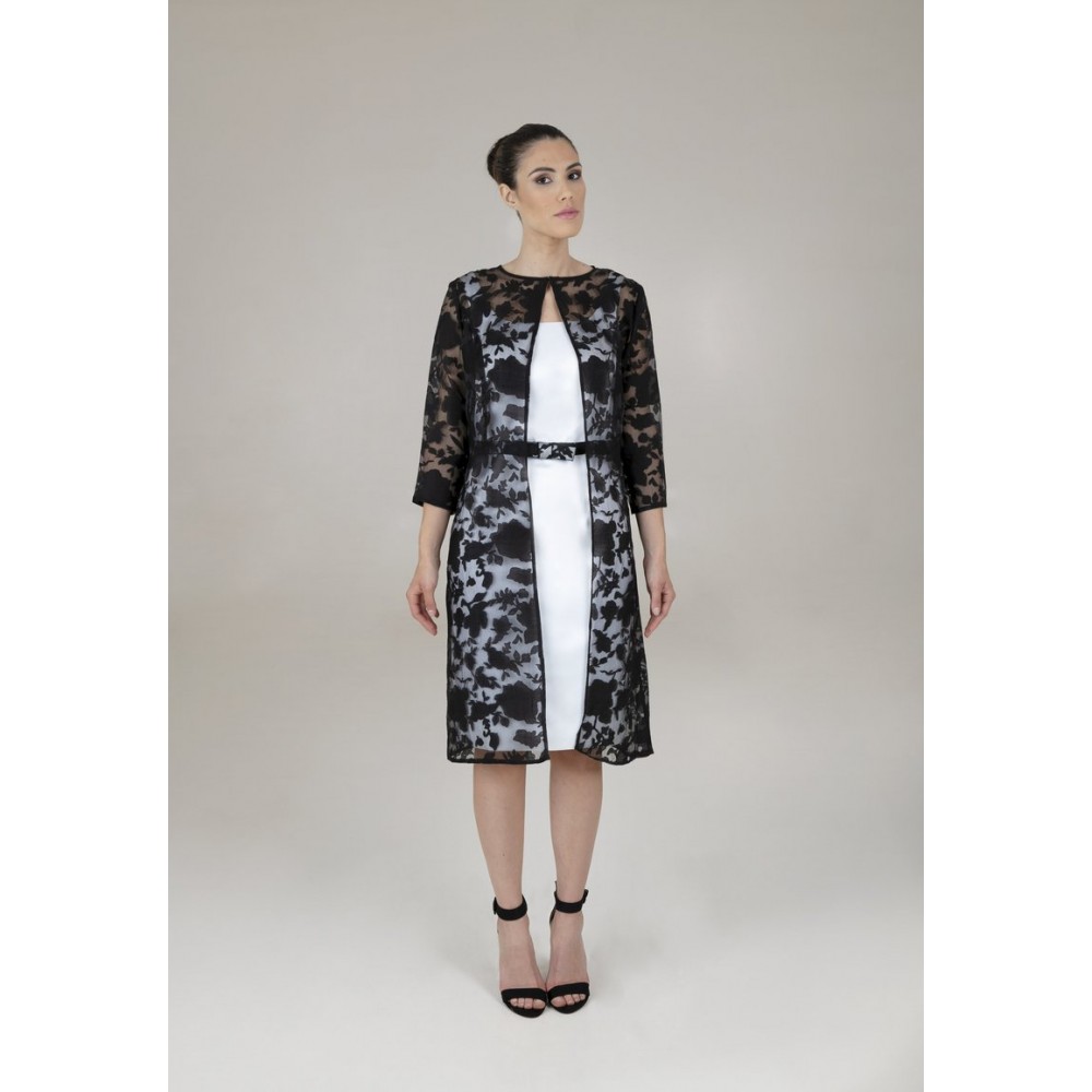 Kobiety COMBINATION CLOTHING | Bianca Brandi VALERIE - Kurtka wiosenna - black and white/biały - WV58348
