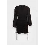 Kobiety DRESS | Gina Tricot Petite ISA DRAWSTRING DRESS - Sukienka koktajlowa - black/czarny - PB03078