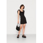 Kobiety DRESS | Glamorous BRODERIE TRIM FITTED DRESS WITH SQUARE NECK - Sukienka koktajlowa - black/czarny - JV16219