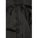 Kobiety DRESS | Glamorous Curve WRAP DRESS WITH PUFF LONG SLEEVES AND TIE DETAIL - Sukienka koktajlowa - black/czarny - HD96720