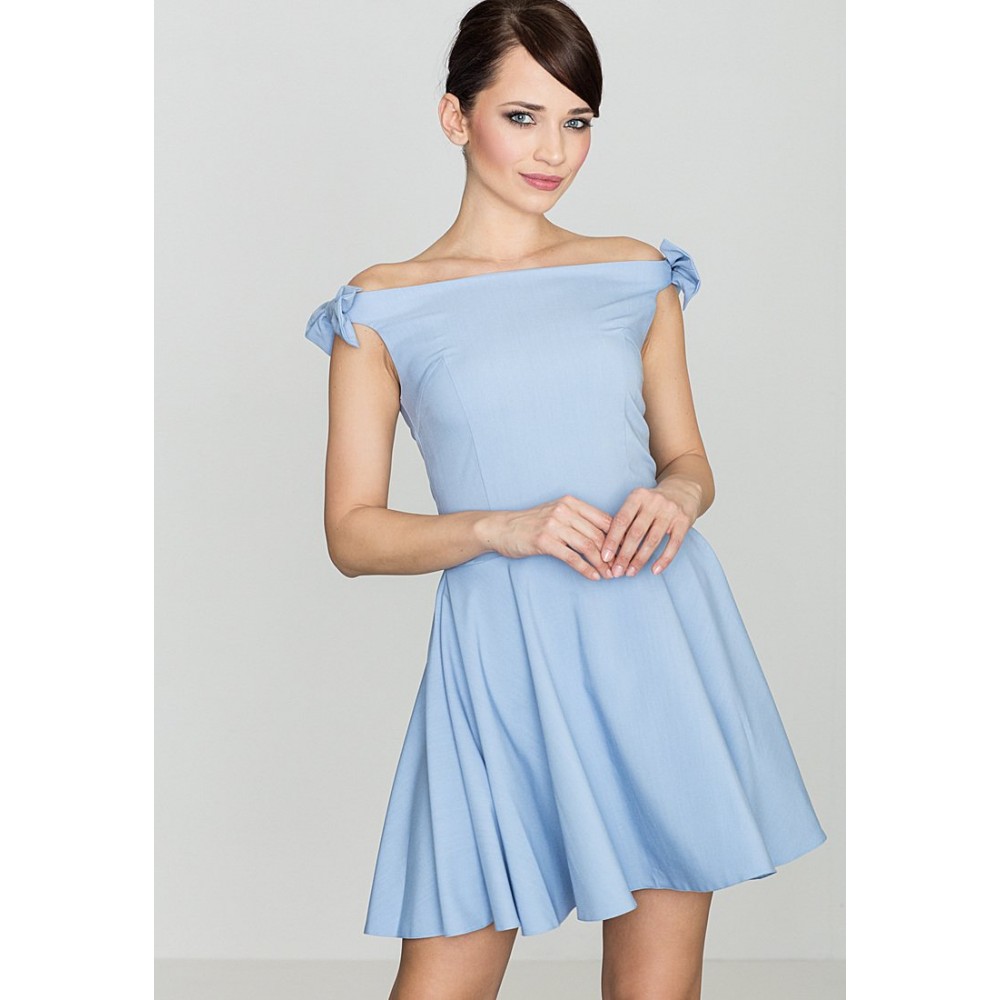 Kobiety DRESS | Lenitif DRESS WITH BOWS ON SHOULDERS - Sukienka koktajlowa - blue/niebieski - OS78393