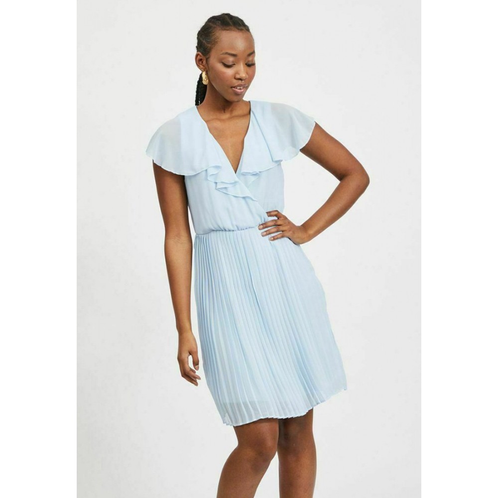 Kobiety DRESS | Vila VIKATELYN PLEATED - Sukienka koktajlowa - cashmere blue/jasnoniebieski - YV51612
