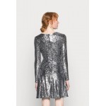 Kobiety DRESS | WAL G. QAIRA SEQUIN SKATER DRESS - Sukienka koktajlowa - dark grey/ciemnoszary melanż - TV84840