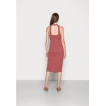 Kobiety DRESS | WAL G. SASHA FRILL NECK MIDI DRESS - Sukienka koktajlowa - dusty rose pink/różowy - OF49398