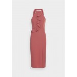 Kobiety DRESS | WAL G. SASHA FRILL NECK MIDI DRESS - Sukienka koktajlowa - dusty rose pink/różowy - OF49398