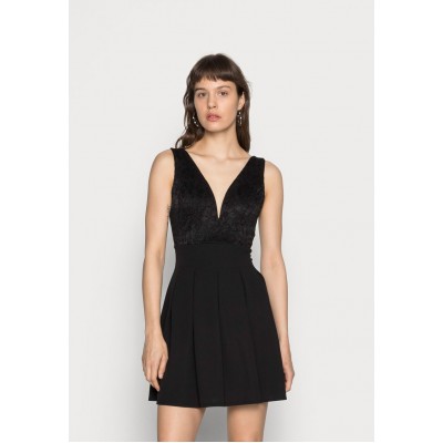 Kobiety DRESS | WAL G. V NECK SKATER - Sukienka koktajlowa - black/czarny - CU50267