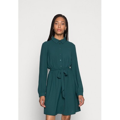 Kobiety DRESS | Anna Field BELTED BLOUSE DRESS - Sukienka koszulowa - dark green/ciemnozielony - ME39358