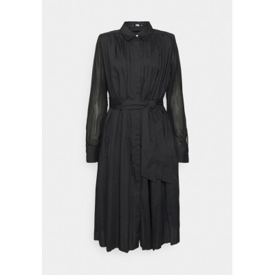 Kobiety DRESS | KARL LAGERFELD PLEATED DRESS BELT - Sukienka koszulowa - black/czarny - EH99515