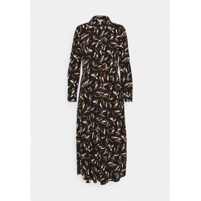 Kobiety DRESS | Object OBJLORENA LONG SHIRT DRESS - Sukienka koszulowa - black sepia/sandshell/czarny - OA96820
