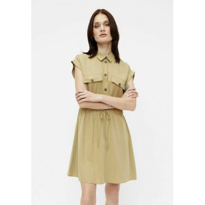 Kobiety DRESS | Object Sukienka koszulowa - khaki/beżowy - AE02948