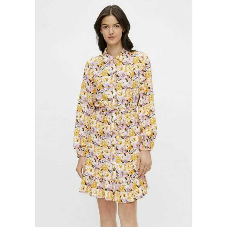 Kobiety DRESS | Pieces LANGEN ÄRMELN - Sukienka koszulowa - banana/żółty - IK07162