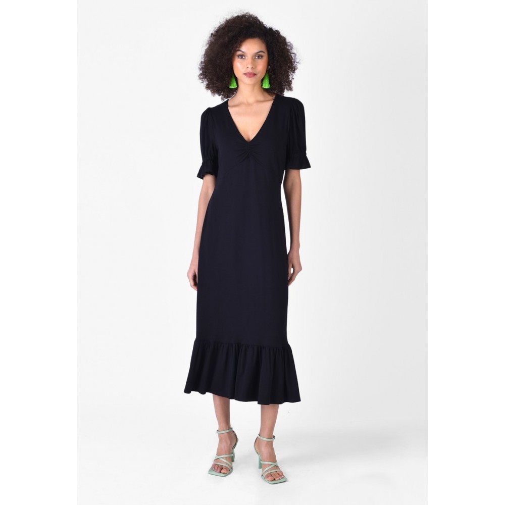 Kobiety DRESS | Ro&Zo RUCHED - Sukienka z dżerseju - black/czarny - MA99510