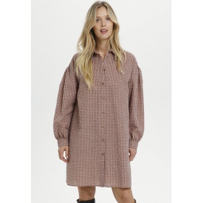 Kobiety DRESS | Soaked in Luxury ARLENE - Sukienka koszulowa - cameo brown gingham pattern/wielbłądzi - FO90126