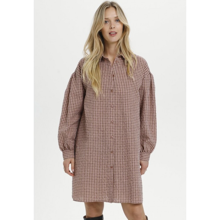 Kobiety DRESS | Soaked in Luxury ARLENE - Sukienka koszulowa - cameo brown gingham pattern/wielbłądzi - FO90126