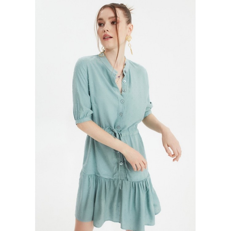 Kobiety DRESS | Trendyol Sukienka koszulowa - blue/niebieski - AQ14882