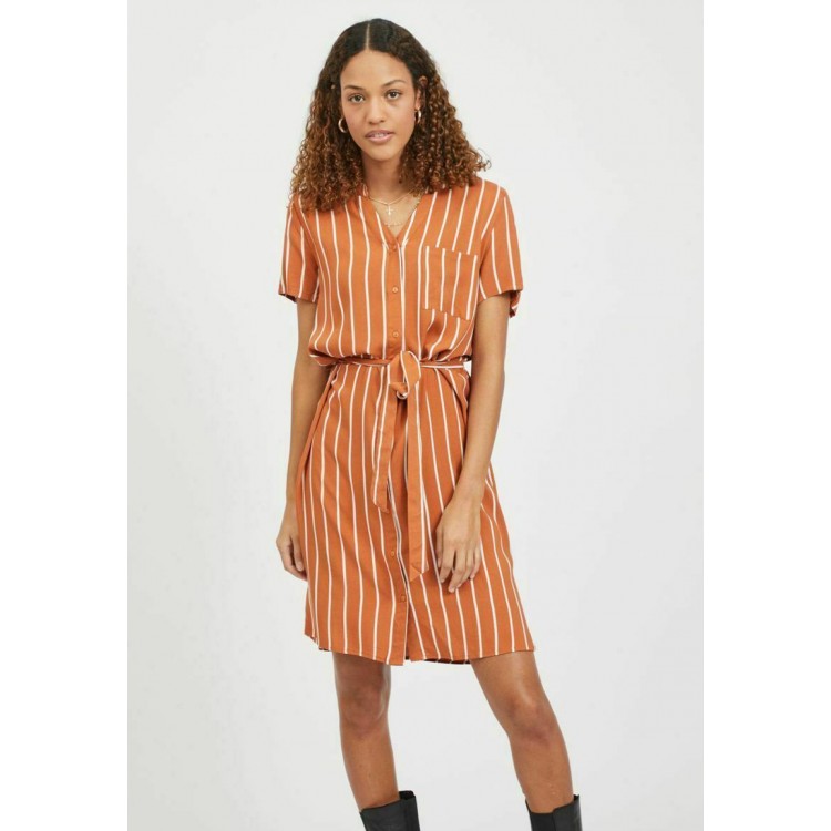 Kobiety DRESS | Vila Sukienka koszulowa - adobe/pomarańczowy - CH51425
