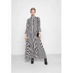 Kobiety DRESS | YAS YASSAVANNA LONG SHIRT DRESS - Sukienka koszulowa - black/ white stripes/czarny - DR43069