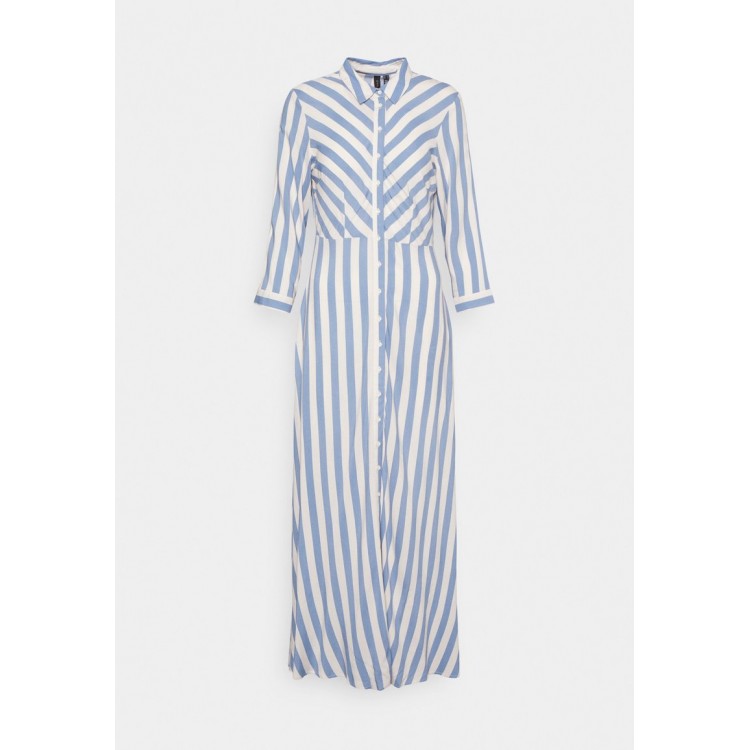 Kobiety DRESS | YAS YASSAVANNA LONG SHIRT DRESS - Sukienka koszulowa - dusty blue/eggnog/jasnoniebieski - ML37500