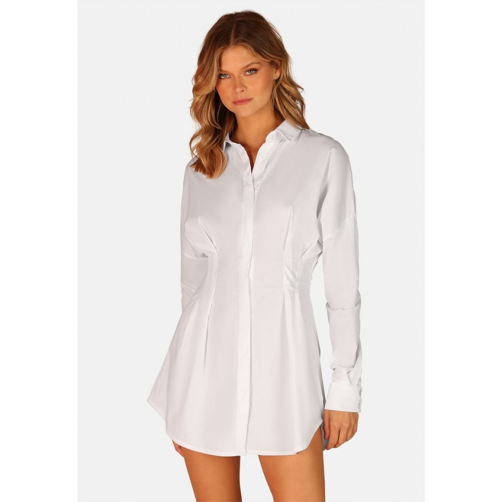Kobiety SHIRT | OW Collection ELLA - Sukienka koszulowa - white/biały - WX50074