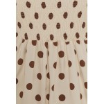 Kobiety DRESS | ALIGNE FREESIA SHIRRING RUFFLE STRAP MIDI - Sukienka letnia - brown spot/brązowy - HD79095