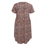 Kobiety DRESS | Kaffe Curve FIELLA - Sukienka letnia - black / coral leaf/czarny - IM30872