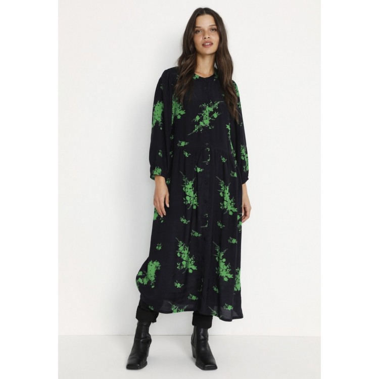 Kobiety DRESS | Kaffe ELORA - Sukienka letnia - black/green 2-toned flower/czarny - RH29034