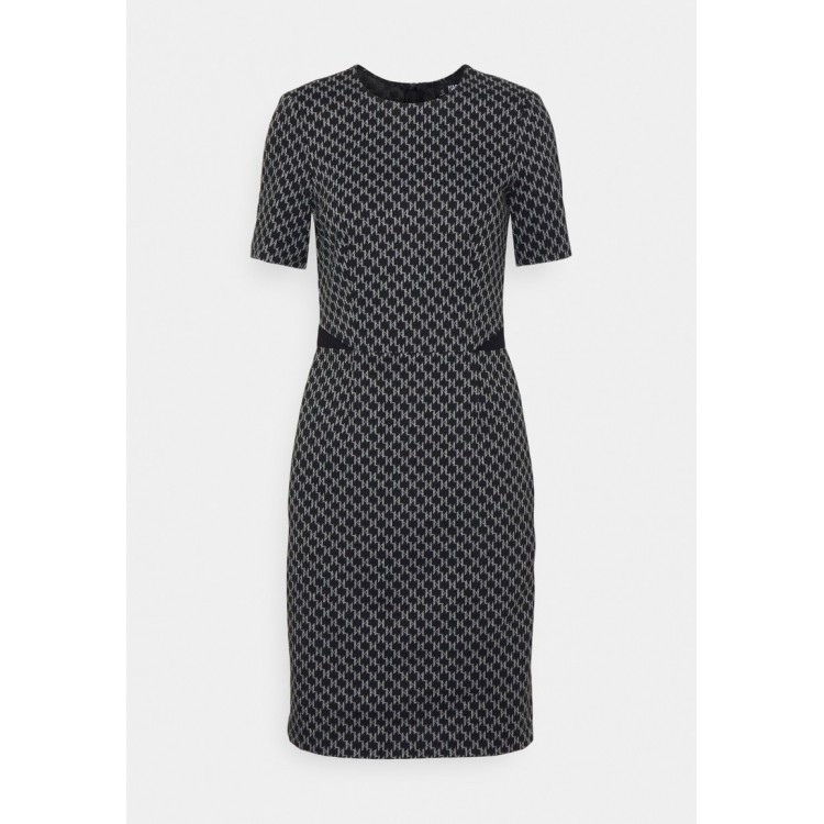 Kobiety DRESS | KARL LAGERFELD MONOGRAM PUNTO DRESS - Sukienka letnia - black/grey melange/czarny - EQ63432