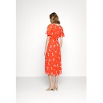 Kobiety DRESS | Lauren Ralph Lauren FLORAL CRINKLED GEORGETTE DRESS - Sukienka letnia - orange/cream/tan/pomarańczowy - MT95430