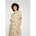 Kobiety DRESS | Lauren Ralph Lauren FLORAL LINEN SHIRTDRESS - Sukienka letnia - cream/pink/multi/mleczny - PT33362